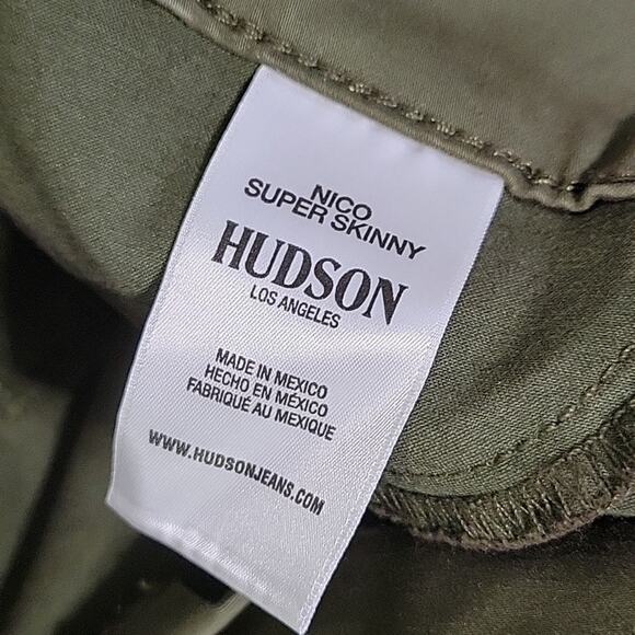 Hudson Nico Super Skinny Jeans Olive Green Womens Size 32 - Picture 12 of 13